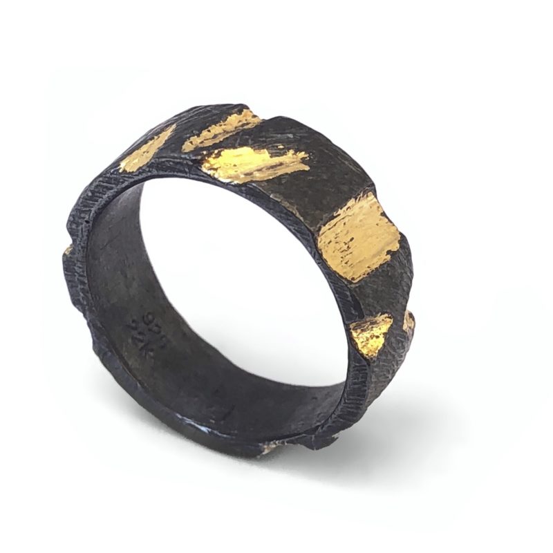 Black/Gold Rustic Ring - Pá-Sa-Ka Studio